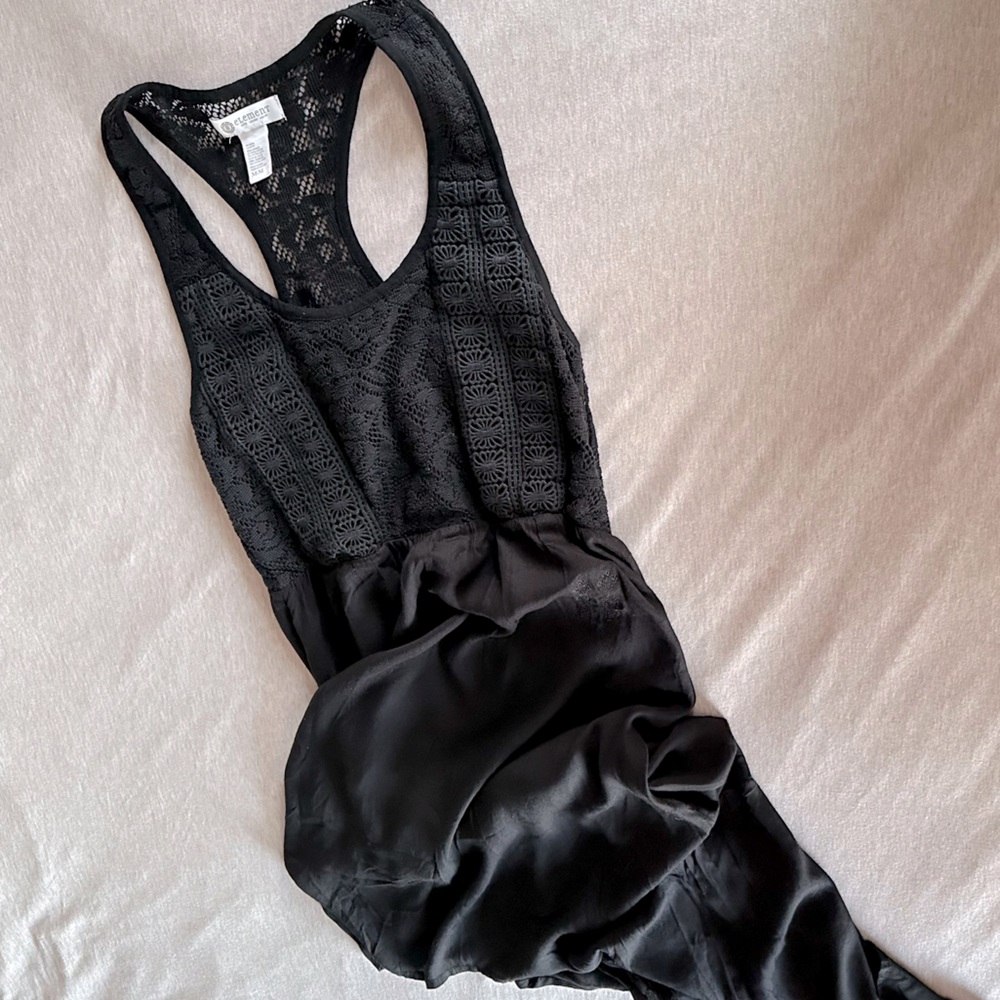 ELEMENT High-Low Beach Maxi Dress Black Y2K Fashion
